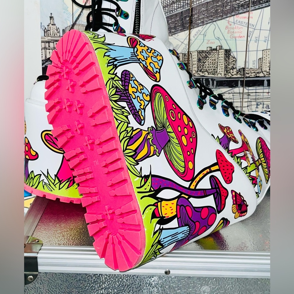 BNWT!! Current Mood Colorful Mushroom Mega Platform Boots - Picture 7 of 11